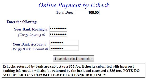 E-check example screen 1